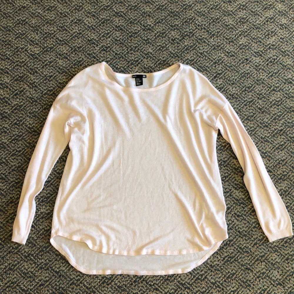 H&M basics blush pink long sleeve